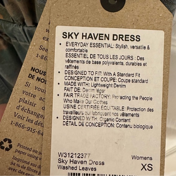 NWT Prana Blue Washed Leaves Denim Chambray Sky Haven Dress Spaghetti Straps - Picture 7 of 11